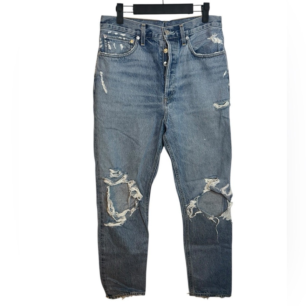 Agolde 90’s Loose Fit Distressed Jeans in Fall Out
